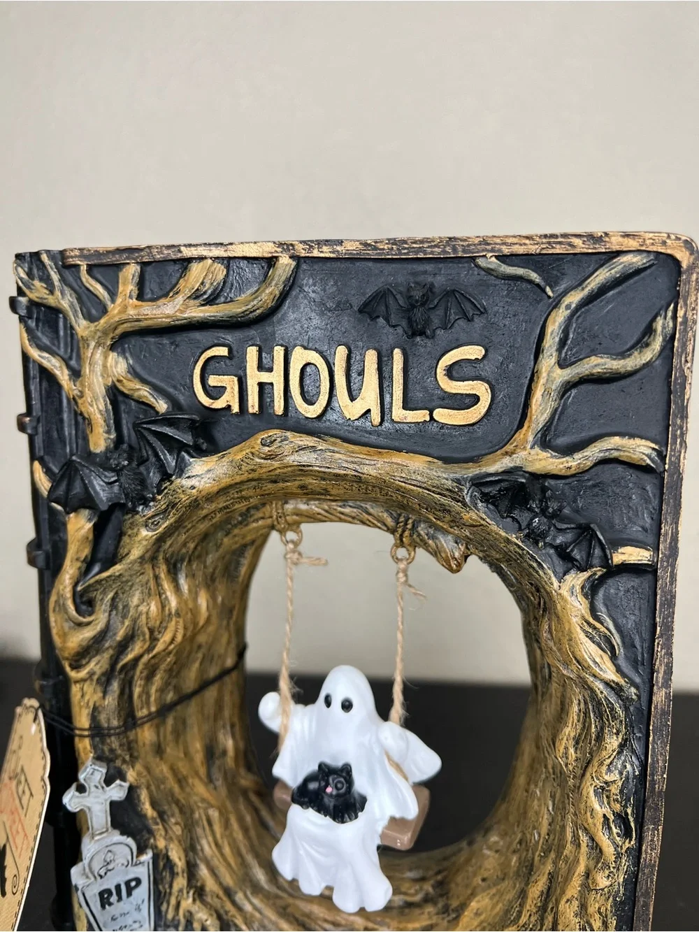NEW Sweet Street Halloween Ghouls Book with Ghost on Swing Decor